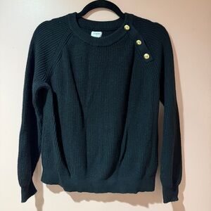 J. Crew Black Knit Sweater with Gold Accents